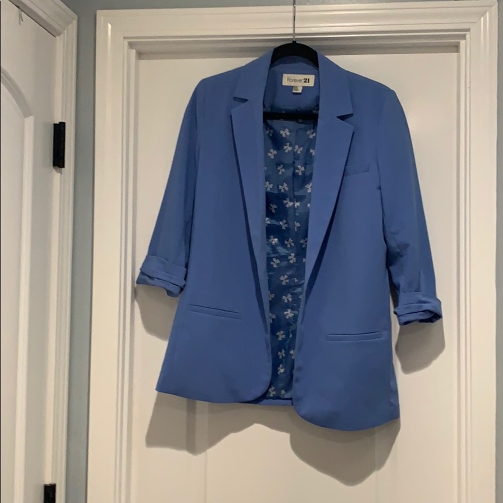 Periwinkle 3/4 Sleeve Blazer